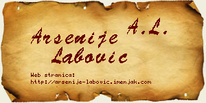Arsenije Labović vizit kartica